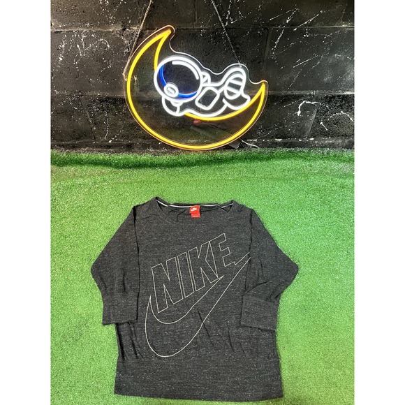 Nike Tops - Nike Women's Gray Cropped Athletic Gym Workout Sweatshirt Womens Size MD